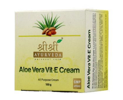 Крем Алоє Вера з вітаміном Е Шрі Шрі Таттва (Aloe Vera Vit E cream Sri Sri Tattva), 100 грам Крем Алоє Вера з вітаміном Е Шрі Шрі Таттва (Aloe Vera Vit E cream Sri Sri Tattva), 100 грам