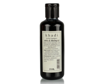 Шампунь Амла - Брінгарадж Кхаді (Amla and Bhringraj shampoo Khadi), 210 мл Шампунь Амла - Брінгарадж Кхаді (Amla and Bhringraj shampoo Khadi), 210 мл