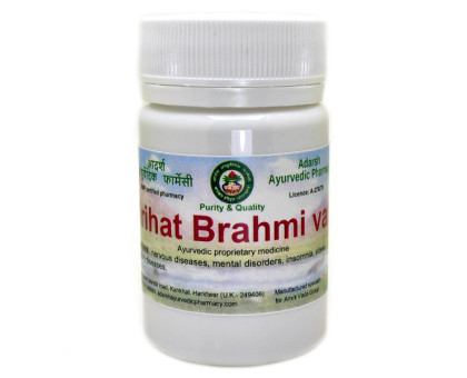Вріхат Брамі ваті Адарш Аюрведік (Vrihat Brahmi vati Adarsh Ayurvedic), 10 грам ~ 30 таблеток Вріхат Брамі ваті Адарш Аюрведік (Vrihat Brahmi vati Adarsh Ayurvedic), 10 грам ~ 30 таблеток