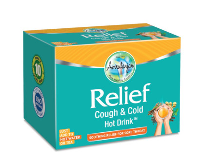 Гарячий напій від простуди Реліф Амрутанджан (Relief Cough and Cold Hot Drink Amrutanjan), 20 шт Гарячий напій від простуди Реліф Амрутанджан (Relief Cough and Cold Hot Drink Amrutanjan), 20 шт