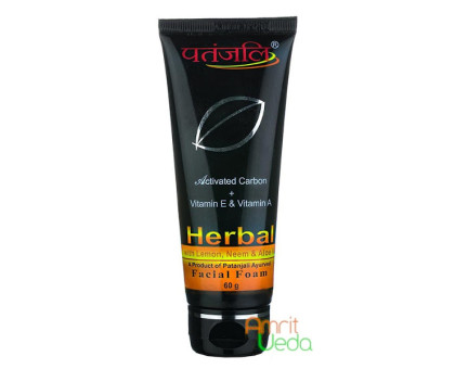 Пінка для вмивання Активоване вугілля + Вітаміни Е та А Патанджалі (Facial Foam Activated Carbon + Vitamin E and A Patanjali), 60 грам Пінка для вмивання Активоване вугілля + Вітаміни Е та А Патанджалі (Facial Foam Activated Carbon + Vitamin E and A Patanjali), 60 грам