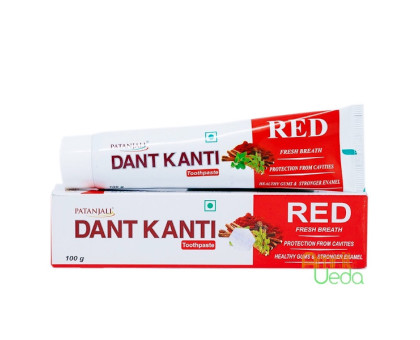 Зубна паста Дант Канті Ред Патанджалі (Toothpaste Дант Kanti Red Patanjali), 100 грам Зубна паста Дант Канті Ред Патанджалі (Toothpaste Дант Kanti Red Patanjali), 100 грам