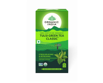 Чай зелений Тулсі Органік Індія (Tulsi Green tea Organic India), 25 пакетів Чай зелений Тулсі Органік Індія (Tulsi Green tea Organic India), 25 пакетів
