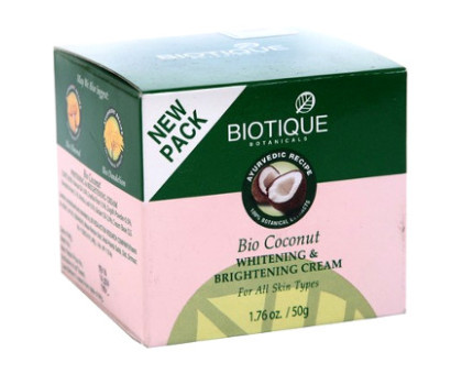 Освітлюючий крем Біо Кокос Байтік (Биотик) (Bio Coconut whitening and Brightening cream Biotique), 50 грам Освітлюючий крем Біо Кокос Байтік (Биотик) (Bio Coconut whitening and Brightening cream Biotique), 50 грам