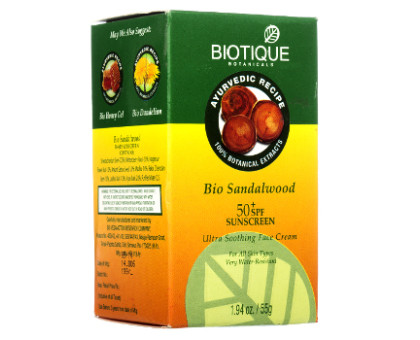 Крем сонцезахисний Біо Сандал Байтік (Биотик) (Bio Sandalwood cream Biotique), 50 грам Крем сонцезахисний Біо Сандал Байтік (Биотик) (Bio Sandalwood cream Biotique), 50 грам