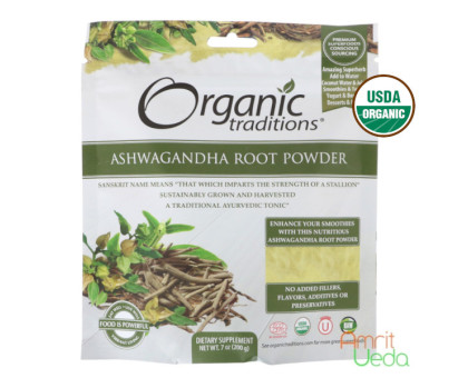 Ашваганда порошок Оргенік Тредішинс (Ashwagandha root powder Organic Traditions), 200 грам Ашваганда порошок Оргенік Тредішинс (Ashwagandha root powder Organic Traditions), 200 грам