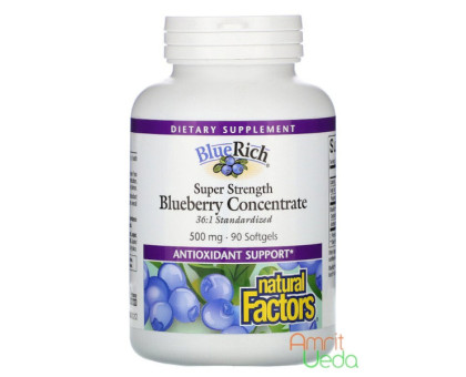 Лохина концентрат Нейчєрел Фекторс (Blueberry concentrate Natural Factors), 90 капсул Лохина концентрат Нейчєрел Фекторс (Blueberry concentrate Natural Factors), 90 капсул