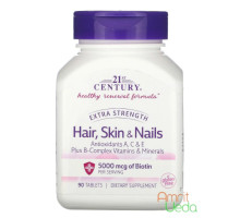 Волосся, шкіра та нігті Екста сила (Hair, skin and nails Extra strength), 90 таблеток