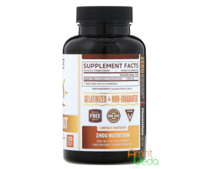 Перуанська Мака 1000 мг Джоу Нутрішн (Peruvian Maca 1000 mg Zhou Nutrition), 120 капсул Перуанська Мака 1000 мг Джоу Нутрішн (Peruvian Maca 1000 mg Zhou Nutrition), 120 капсул