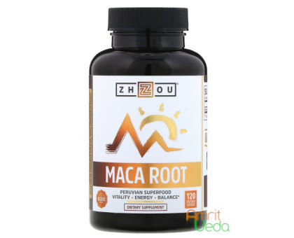 Перуанська Мака 1000 мг Джоу Нутрішн (Peruvian Maca 1000 mg Zhou Nutrition), 120 капсул Перуанська Мака 1000 мг Джоу Нутрішн (Peruvian Maca 1000 mg Zhou Nutrition), 120 капсул