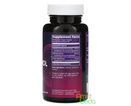 Ресвератрол МРМ Нутрішн (Resveratrol MRM Nutrition), 60 капсул Ресвератрол МРМ Нутрішн (Resveratrol MRM Nutrition), 60 капсул