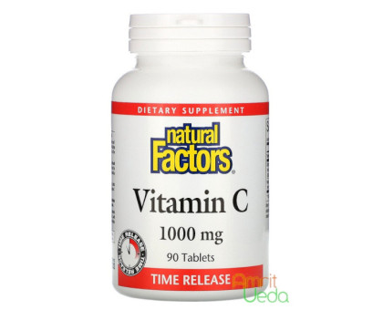 Вітамін С 1000 мг Нейчєрел Фекторс (Vitamin C Natural Factors), 60 таблеток Вітамін С 1000 мг Нейчєрел Фекторс (Vitamin C Natural Factors), 60 таблеток