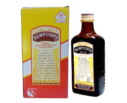 Хемпушпа сироп Раджвайд’я (Hempushpa syrup Rajwaidya), 170 мл + таблетки Хемтаб Хемпушпа сироп Раджвайд’я (Hempushpa syrup Rajwaidya), 170 мл + таблетки Хемтаб