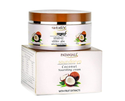 Крем живить з кокосом Сундарья Патанджалі (Coconut nourishing cream Saundarya Patanjali), 50 грам Крем живить з кокосом Сундарья Патанджалі (Coconut nourishing cream Saundarya Patanjali), 50 грам