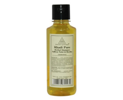 Шампунь Шафран - Тулсі - Рітха Кхаді (Saffron Tulsi and Reetha shampoo Khadi), 210 мл Шампунь Шафран - Тулсі - Рітха Кхаді (Saffron Tulsi and Reetha shampoo Khadi), 210 мл